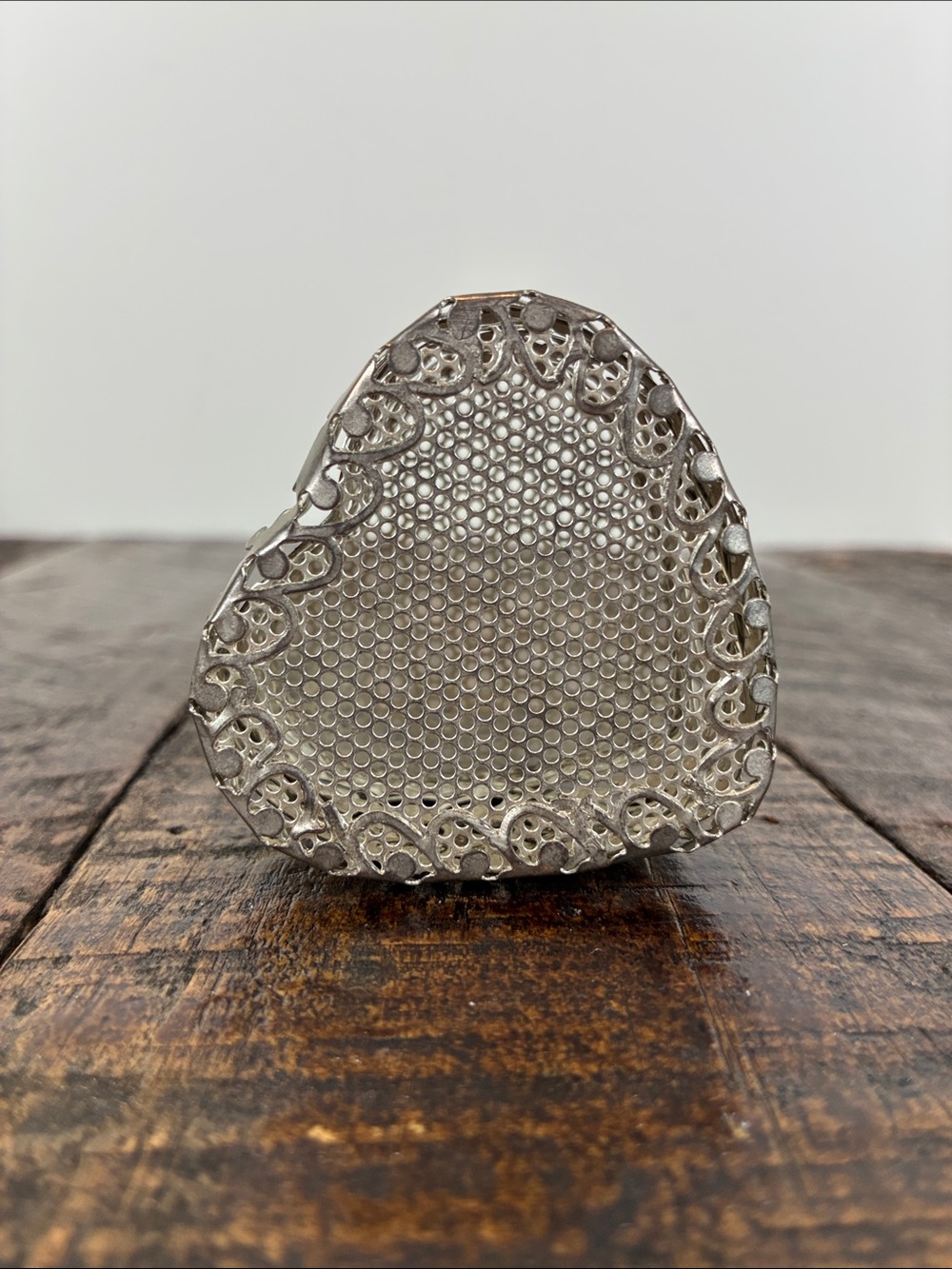 Silver Filigree Heart Trinket Box 2” Vintage